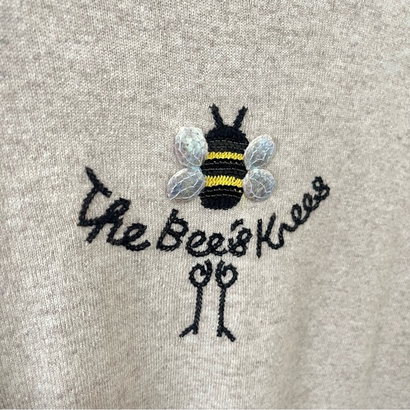 Boden Estella The Bee’s Knees Crew Neck Wool Cashmere Sequin Sweater Medium - Picture 6 of 7